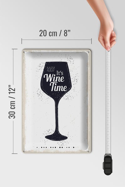 Blechschild Spruch Wein It´s Wine Time 20x30cm