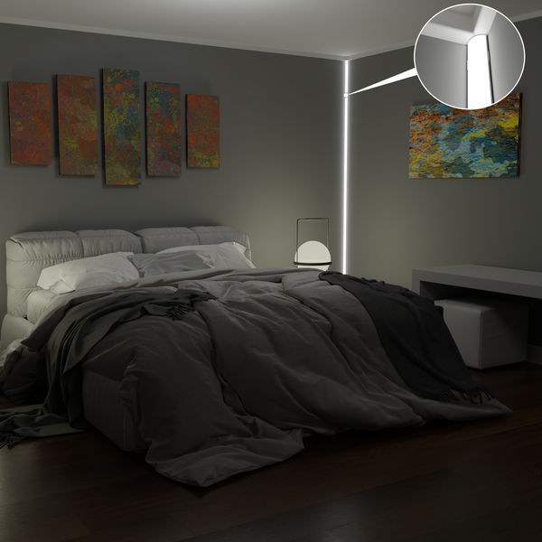 Led Alu Profil 2 m ER10 Set Strip / Streifen 10 mm breit | Abdeckung schwarz