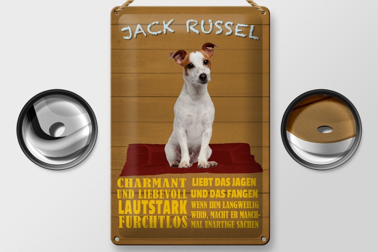 Blechschild Spruch 20x30cm Jack Russel Hund charmant