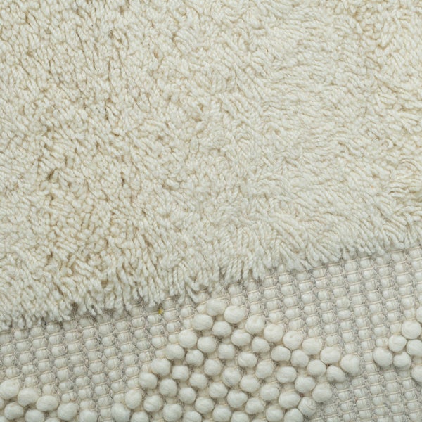 Eleganter Handwebteppich aus Wolle Beige 70x140 cm