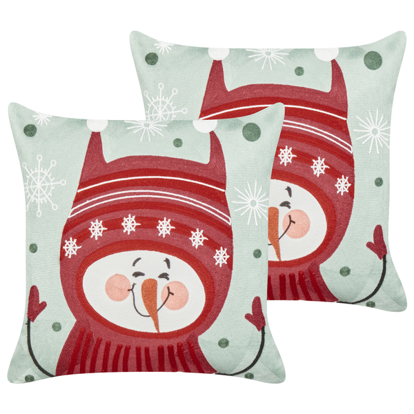 Dekokissen 2er Set CUPCAKE Baumwolle 45 x 45 cm Rot