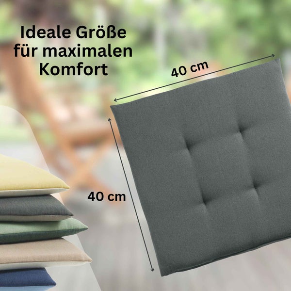 2er-Set Wendes Sitzkissen DOVE CHAIRPAD Grau 40 x 40 cm