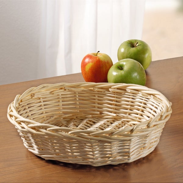 FRANK FLECHTWAREN | Schale Naturweiß, oval, WEIDE, 32 x 25 x 8 cm