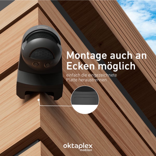 Oktaplex Lea 180° Bewegungsmelder Aussen mit Unterkriechschutz IP54 anthrazit