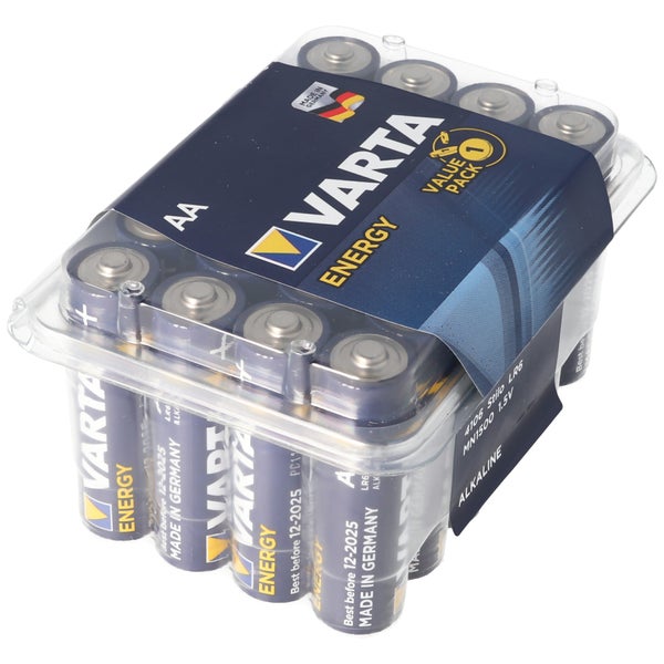 Varta Energy AA Mignon Alkaline Batterien im Vorratspack, Hergestellt in Deutschland.