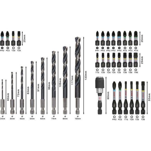 Bohrer- und Bit-Set mit verschiedenen Größen