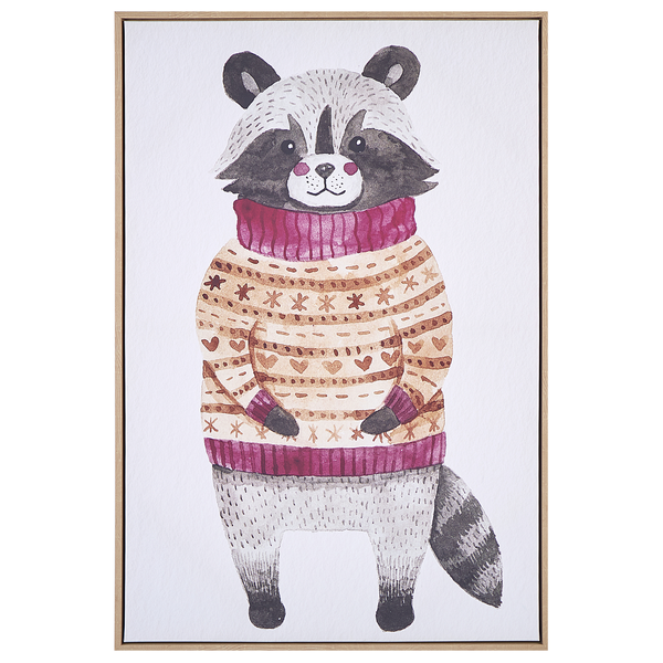 Canvas CAMPLI Tiermotiv 63 x 99 cm Grau