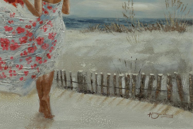 Handgemaltes Gemälde Acrylfarbe 100x70cm Weiß