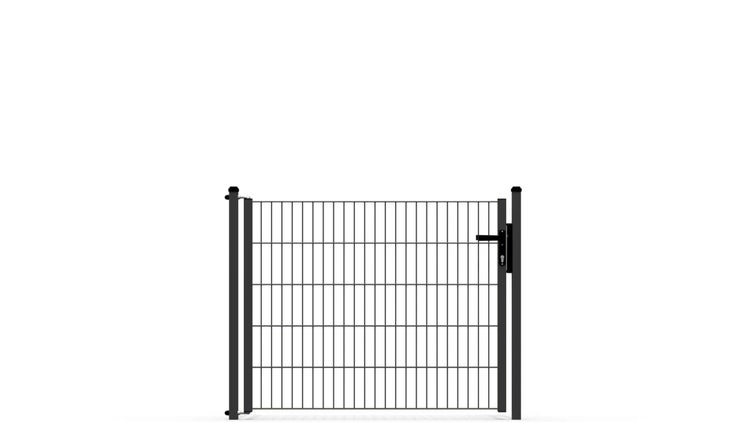 Gartentor ZAUNGURU ECO-Line aus Metall, Höhe: 103cm, Breite: 142cm, 1-flügelig inkl. Pfosten