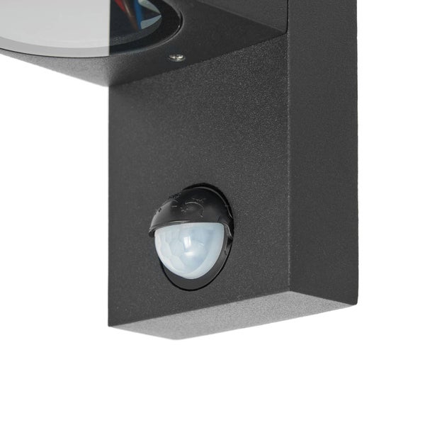 PRIOS Tetje mit Bewegungsmelder (Modern) in Schwarz aus Aluminium (2 flammig, GU10)
