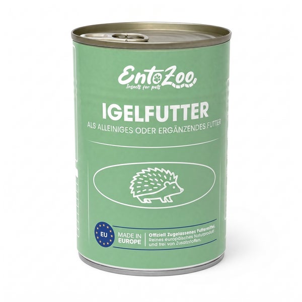 EntoZoo Igel Futter in der Dose als Alleinfuttermittel oder Ergänzungsfuttermittel für Igel.
