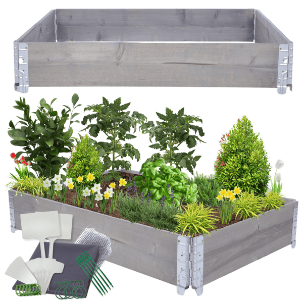 Hochbeetkisten GrowBox HxBxT 20x120x80 cm 1 Ebene Holz Grau