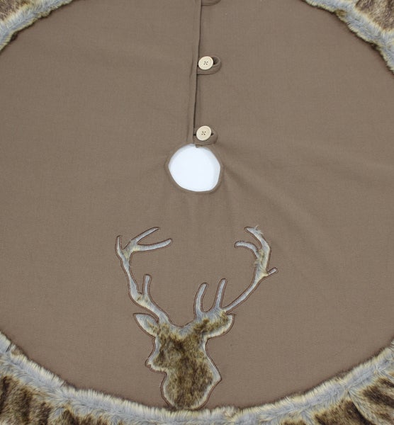 FRANK FLECHTWAREN | Christbaumdecke Hirsch, Ø 120 cm, POLYESTER