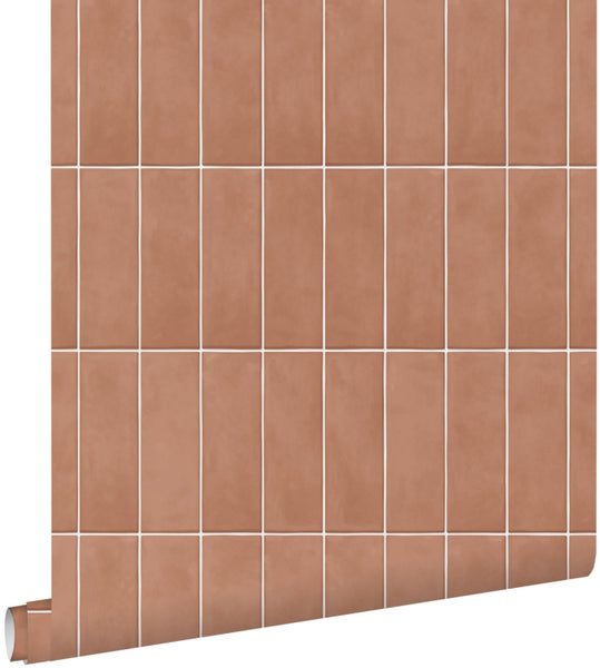 ESTAhome Tapete Fliesenmuster Terrakotta - 50 x 900 cm - 131538