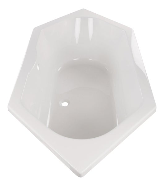 Sechseckige Badewanne aus Sanitäracryl mit Ab- und Überlauf