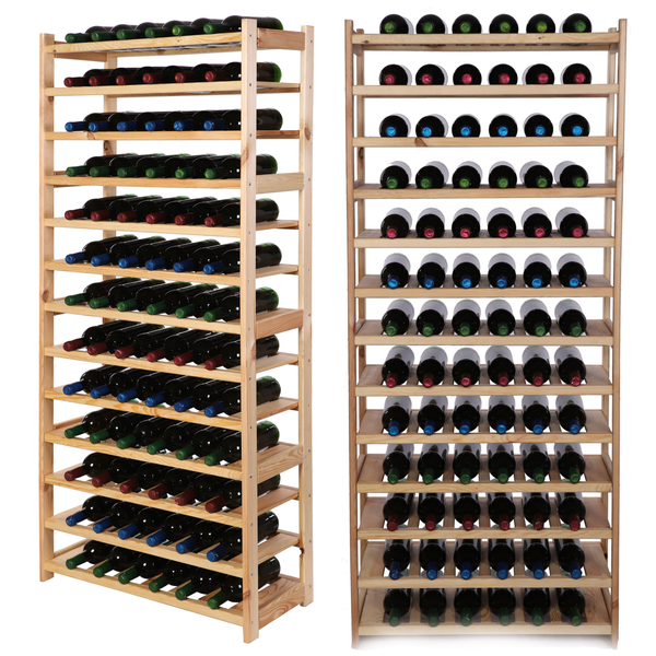 PROREGAL Weinregal SPREEWALD HxBxT 163x70x33cm 78 Flaschen auf 13 Ebenen Massives Kiefernholz Natur