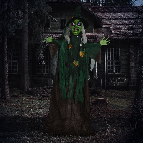 HOMCOM Halloween-Hexe, 60L × 18B × 183H cm, PE, Mehrfarbig