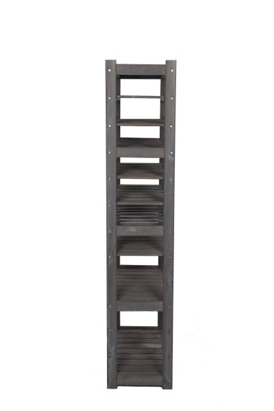 PROREGAL Weinregal SPREEWALD HxBxT 163x70x33cm 36 Flaschen auf 6 Ebenen + 4 Ablagen Massives Kiefernholz Grau geölt