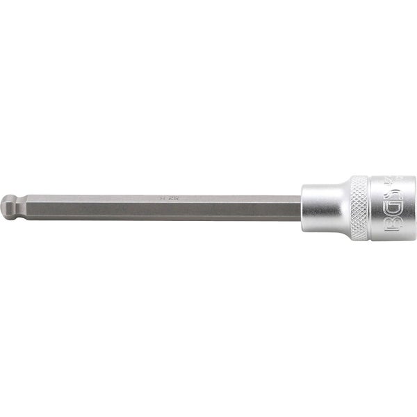 BGS Bit-Einsatz Länge 140 mm Antrieb Innenvierkant 12,5 mm (1/2) Innensechskant mit Kugelkopf 8 mm - 4258-8