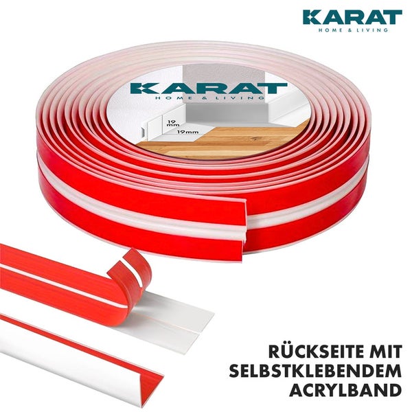 FLOORDIREKT Weichsockelleiste Riga - Selbstklebend & Flexibel - Knickleiste - Weiß - 15 m