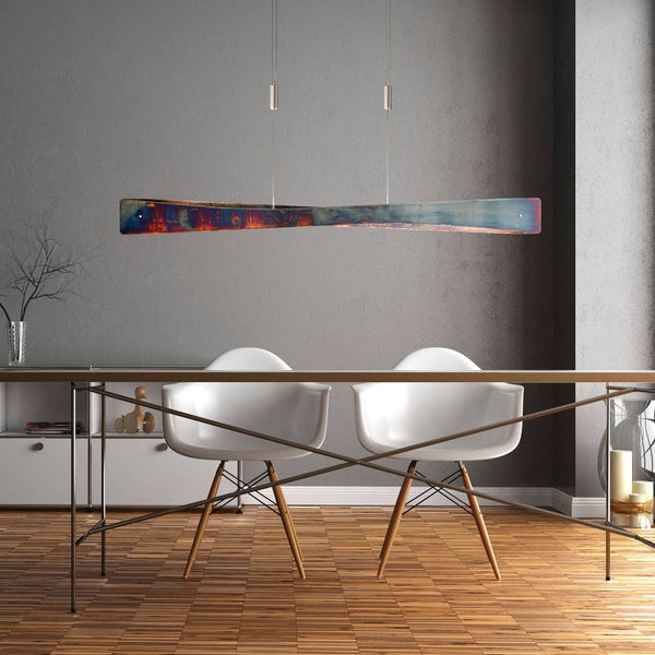 Lucande LED Pendelleuchte höhenverstellbar, Esstisch Hängelampe Metall oxidiert Handarbeit 34W gesamt warmweiß (2.700K)