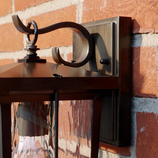 Lindby Wandleuchte außen Charmaine (Retro, Vintage Antik) in Braun aus Aluminium (1 flammig E27) - Außenwandleuchten Wandlampe Led Außenlampe Outdoor für Außenwand/Hauswand Haus