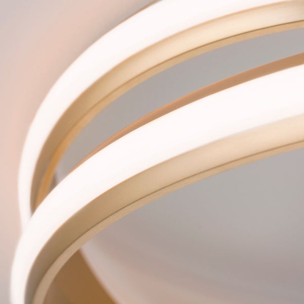 Nahaufnahme einer runden LED-Deckenleuchte.