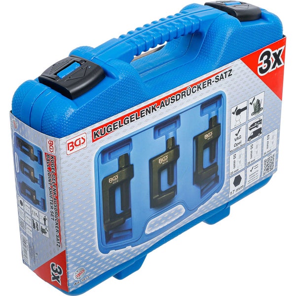 Blauer Werkzeugkoffer mit Tragegriff und Verschlussclips, BGS technic Logo