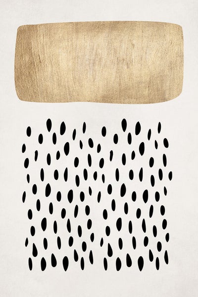 Abstraktes Wandbild mit Rechteck und Punktmuster