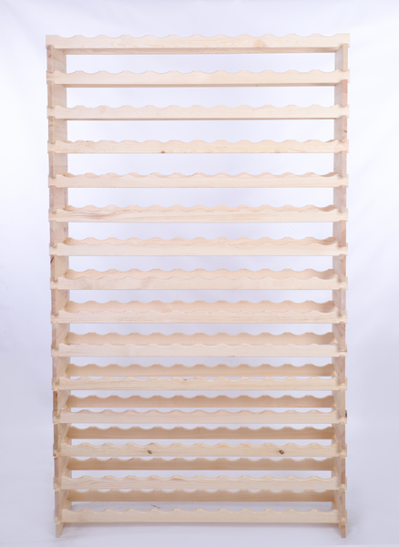 Weinregal VINOTECA FLEX PRO HxBxT 205x123x28cm 180 Flaschen auf 15 Ebenen Massives Kiefernholz Natur unbehandelt