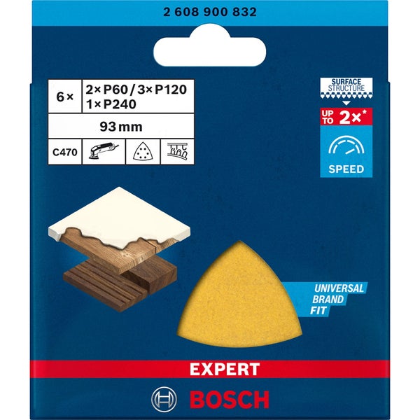Bosch Expert C470 Schleifpapier-Set für Deltaschleifer 93 mm G 60/120/240 6tlg. - 2608900832