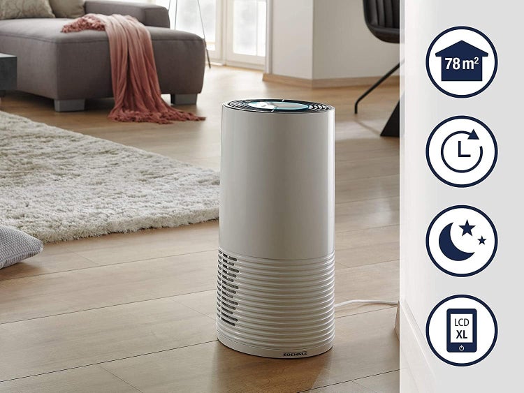 Soehnle Airfresh Clean Connect 500 mit Bluetooth, Luftreiniger Allergiker mit App-Anbindung, Air Purifier reinigt 99,5% aller Partikel, Keime, Pollen, Luftreiniger Raucherzimmer bis 78m²