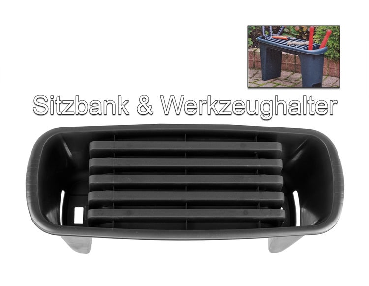 Gartensitzbank mit Werkzeughalter