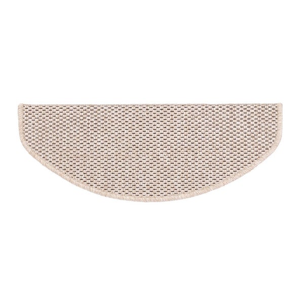 FLOORDIREKT Stufenmatte Kalkutta - Sisaloptik - Schlingenpol - Selbstklebend - Beige - Halbrund - 23,5 x 65 cm
