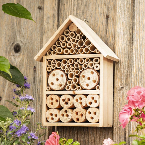 FRANK FLECHTWAREN | Insektenhotel Bienenliebe, HOLZ, 20,5 x 9,5 x 27,5 cm