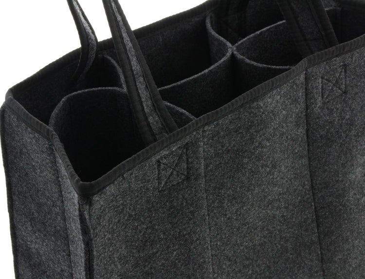 FRANK FLECHTWAREN | Flaschenträger Anthrazit, POLYESTER, 37 x 16 x 32 cm