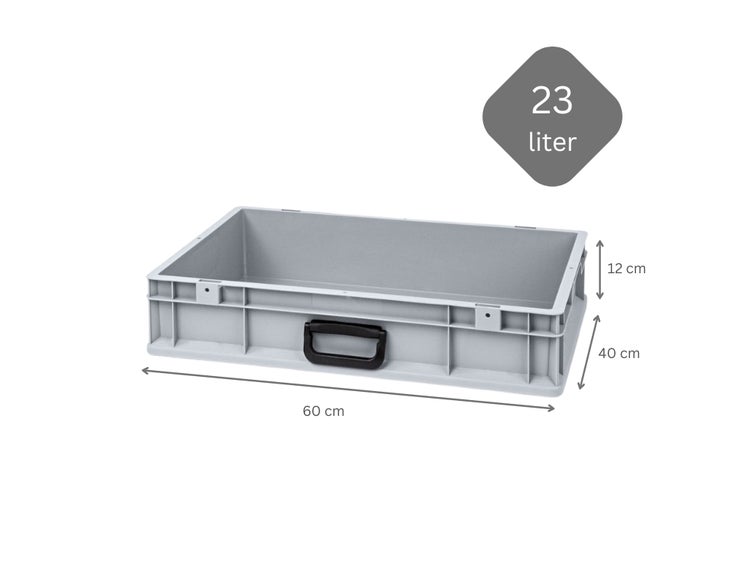 PROREGAL Spar Set 5x Eurobox Nextgen Portable Uno HxBxT 12 x 40 x 60 cm 23 Liter Eurobehälter Transportbox Transportbehälter Stapelbehälter
