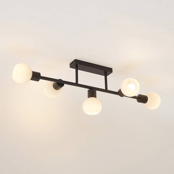 Lindby Deckenlampe Biscala (Modern) in Schwarz aus Metall (5 flammig, E14) - Deckenleuchte Lampe Wohnzimmerleuchte