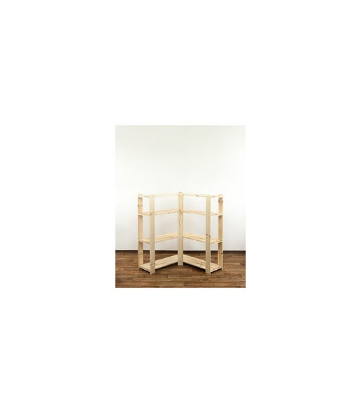 PROREGAL Eckregal Woodland HxBxT 115 x 85 x 30 cm Fachlast 120 kg 4 Fachboden Kiefernholz Natur