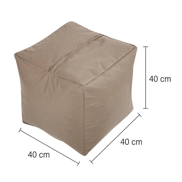 Green Bean Sitzsack-Hocker 40x40x40cm mit EPS-Perlen Füllung - Fußhocker Fußkissen Sitz-Pouf für Sitzsäcke - Bodenkissen für Kinder und Erwachsene - Fußablage Sitzkissen Sitzhocker Taupe