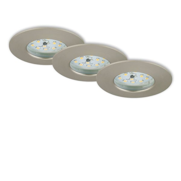 LED Einbauleuchten schwenkbar 3er Set 6,5 W silber Kunststoff Briloner