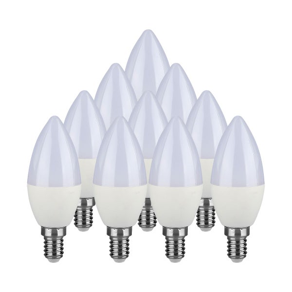 10er-Pack LED-Leuchtmittel in Kerzenform mit E14-Sockel