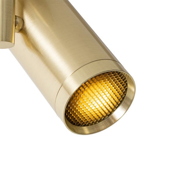 Nahaufnahme eines goldenen Strahlers mit Bienenwabenstruktur.