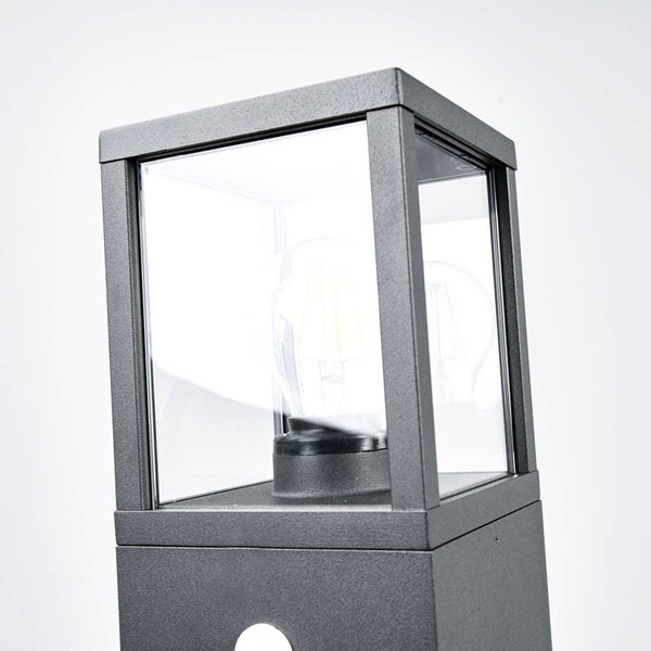 Lucande Wegeleuchte / Pollerleuchte mit Bewegungsmelder, spritzwassergeschützt IP54 Aussenleuchte 90 cm 1x E27 max. 15W ohne Leuchtmittel Außenleuchte