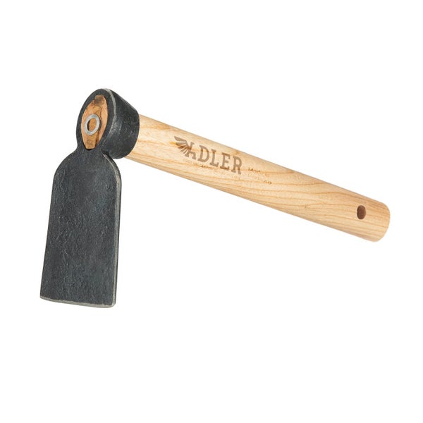Adler Handhacke mit Metallblatt und Holzstiel für Gartenarbeiten
