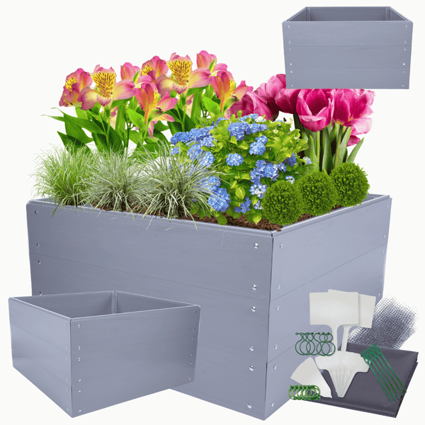 Hochbeete Growline Plast HxBxT 61x100x100 cm 3 Ebenen Kunststoff Grau
