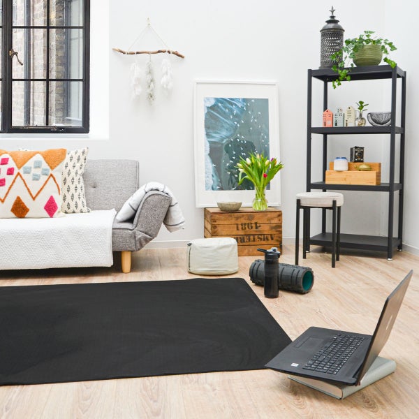 200x116 XXL Fitnessmatte - Rutschfest - 6mm Extra Breite Yogamatte Schwarz