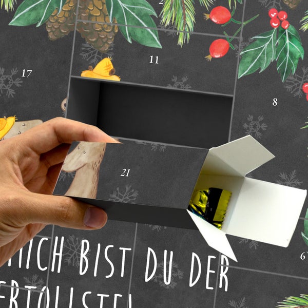 Mr. & Mrs. Panda Befüllbarer Adventskalender Bären mit Hut - Schwarz
