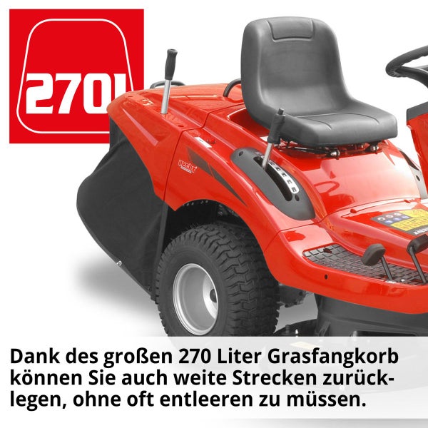 Aufsitzmäher mit 270 Liter Grasfangkorb