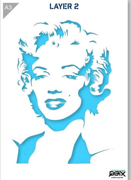 Marylin Monroe Schablone - 2 Schichten Kunststoff A3 Schablone